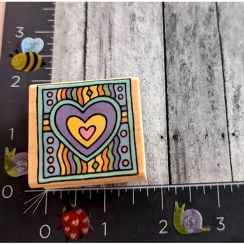 Hero Arts Hearts On Heart C1085 Rubber Stamp Wood #B108